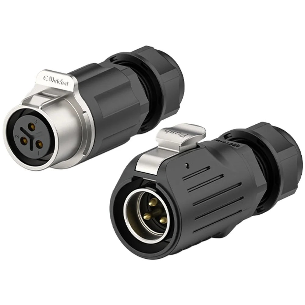 LP20 Connector with 2P 3P 4P Pins IP68 Rated Waterproof Aviation Power Connector for Industrial and Marine Applications