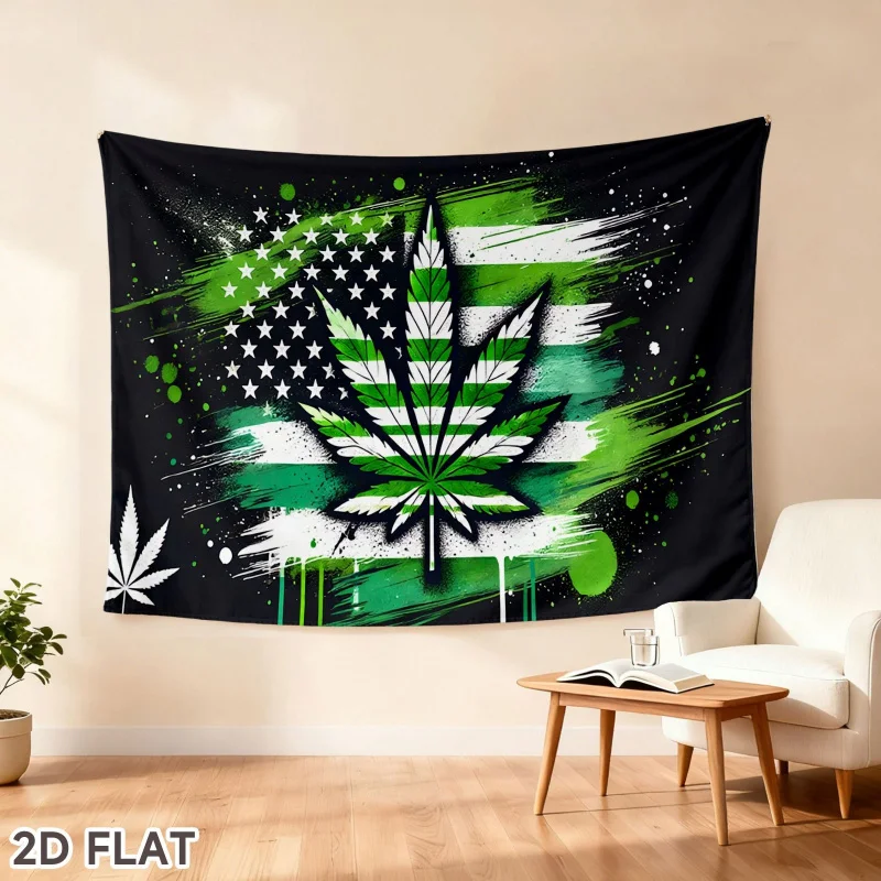 VIKAMA Modern Abstract Tapestry Starry Sky Weed Pattern Wall Hanging Art Home Living Room Bedroom Aesthetic Wall Decor