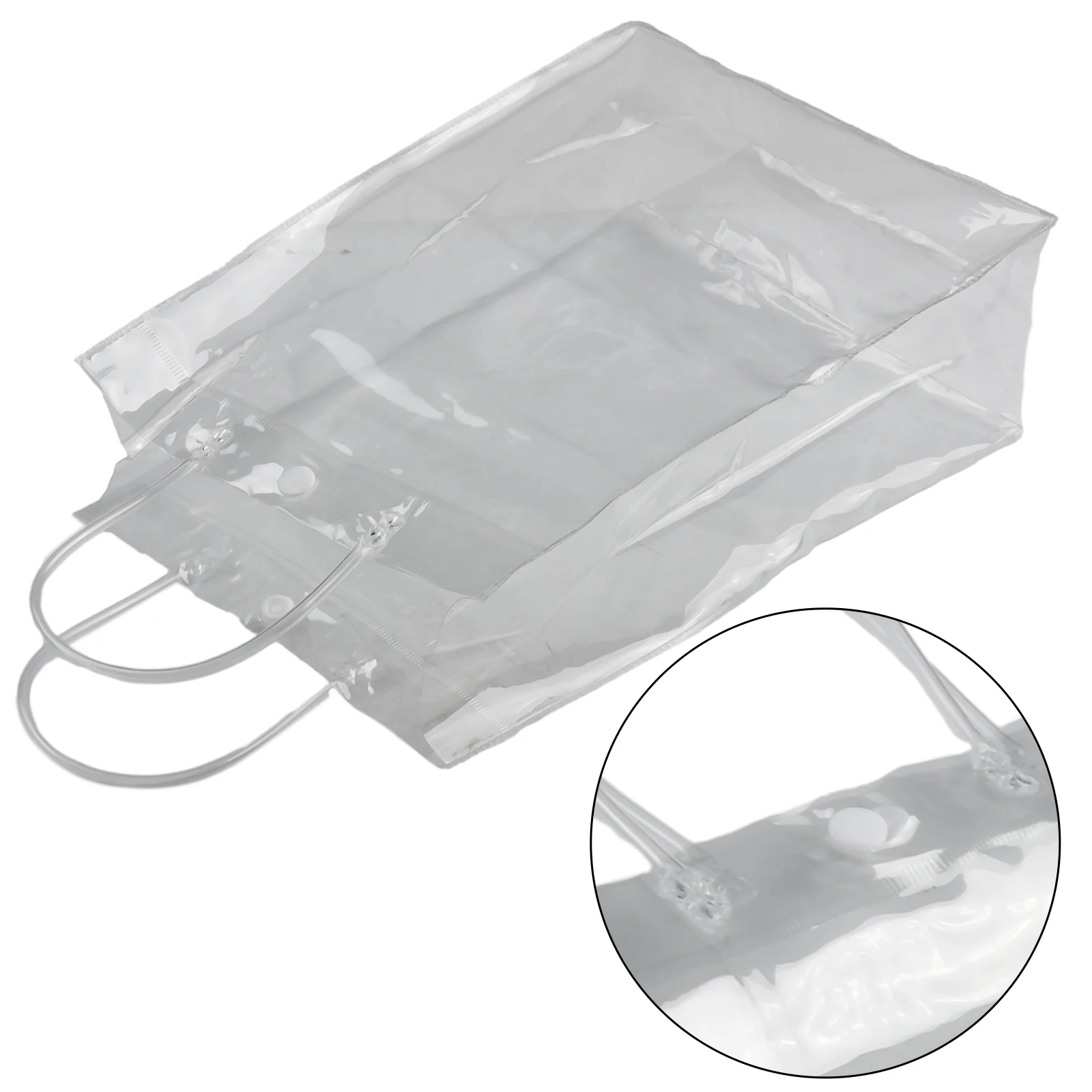 1/2/5pcs Ice Wine Bag With Handel Collapsible Clear PVC Pouch Wine Cooler Bag Wine Chiller Sleeves For Champagne Beer Beverages