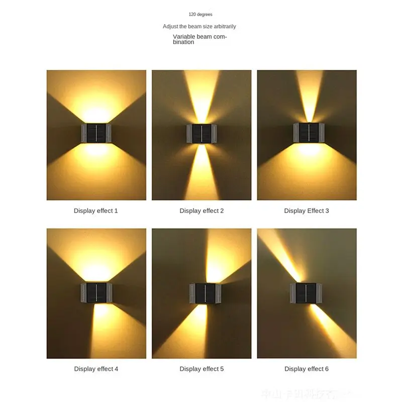 AT02-3X Solar Wall Light Outdoor Up-Down Lighting LED Lamp Solar Wall Washing Lights For Courtyard Garden Dimmable