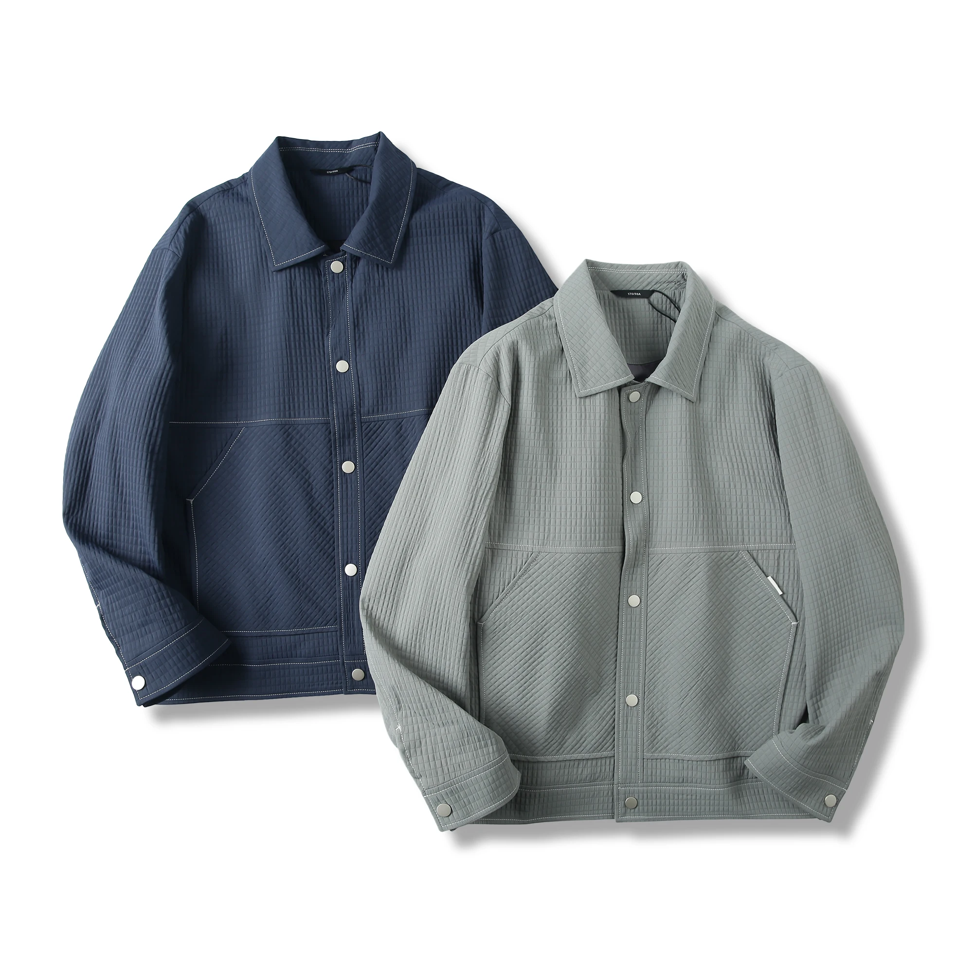 High-End Bubble Cloth Texture Busin da uomo Casual Pendolarismo Jaet Nuovo arrivo autunnale Stand Fit Lungo Sve Colore puro