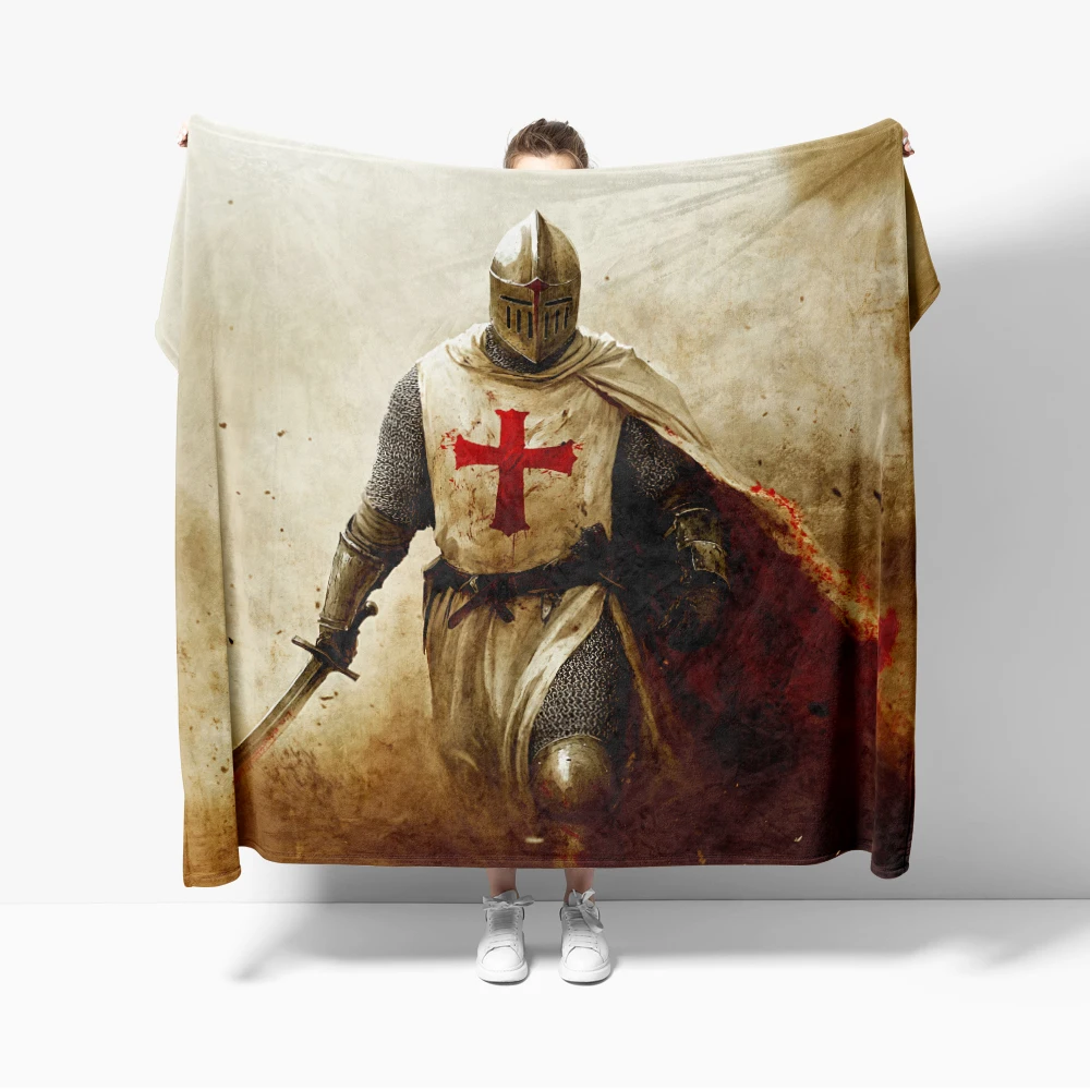 

medieval knight Flannel Blanket Spain The Knights Templar printing Blanket Cozy Soft Lightweight Warm for Couch Sofa Bed