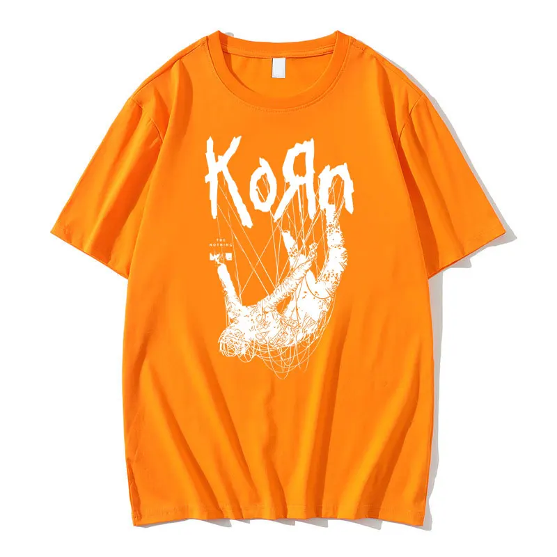 American Singer Rock Band Korn Print Graphic T-shirt Summer manica corta Tees top Streetwear Casual T-shirt in puro cotone da uomo