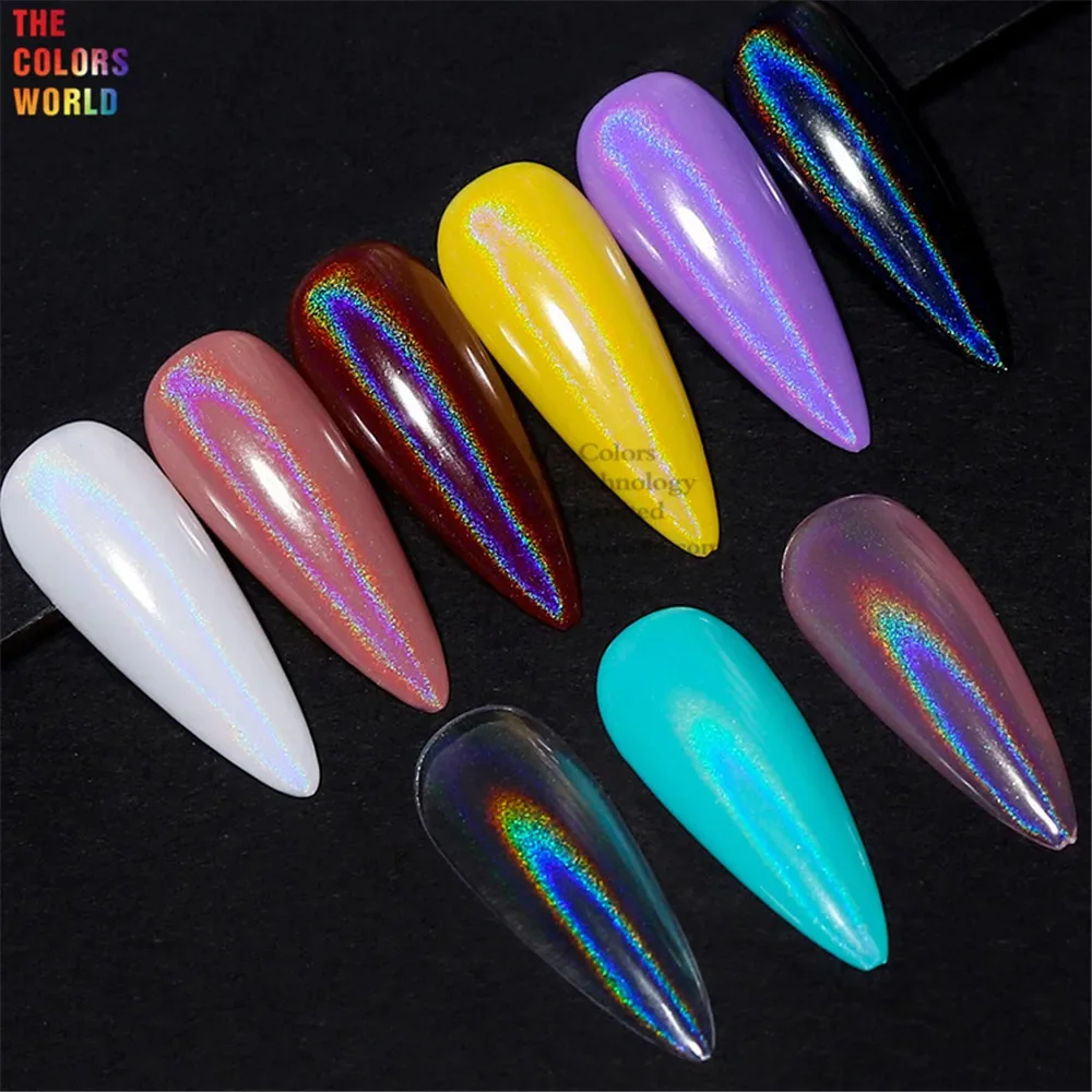 Holografisch pigmentpoeder voor nail art of andere decoratie, zilverkleur, Magic Mirror, chromeffect, TCWB182