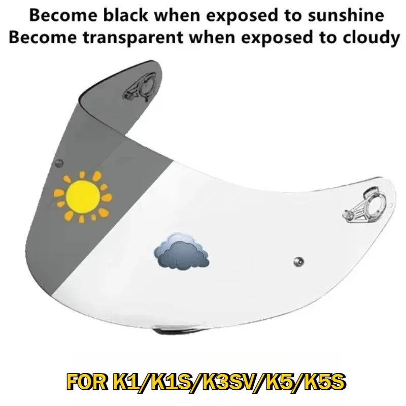 

Photochromic Visor for AGV K5 K5S K5-S K3SV K3-SV K1 Helmet Glasses Screen Shield Windshield Accessories Parts Autochromic Lens