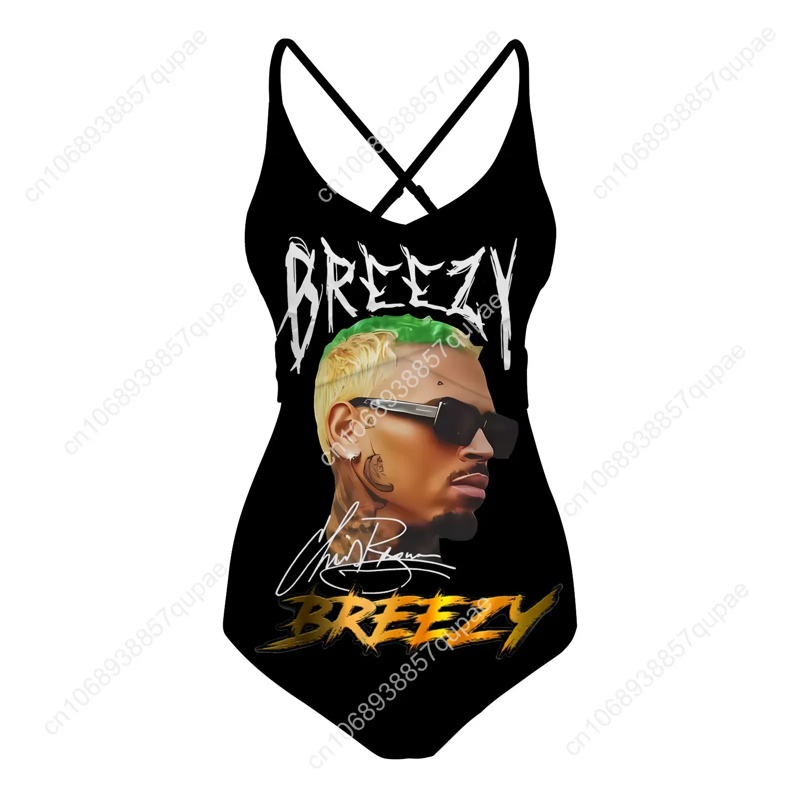 Chris Brown Rapper Swimsuit Womens Sling Swimsuits Sexy Swimwear Pool Party Beach Bikini Summer Holiday Customize Bathing Suits