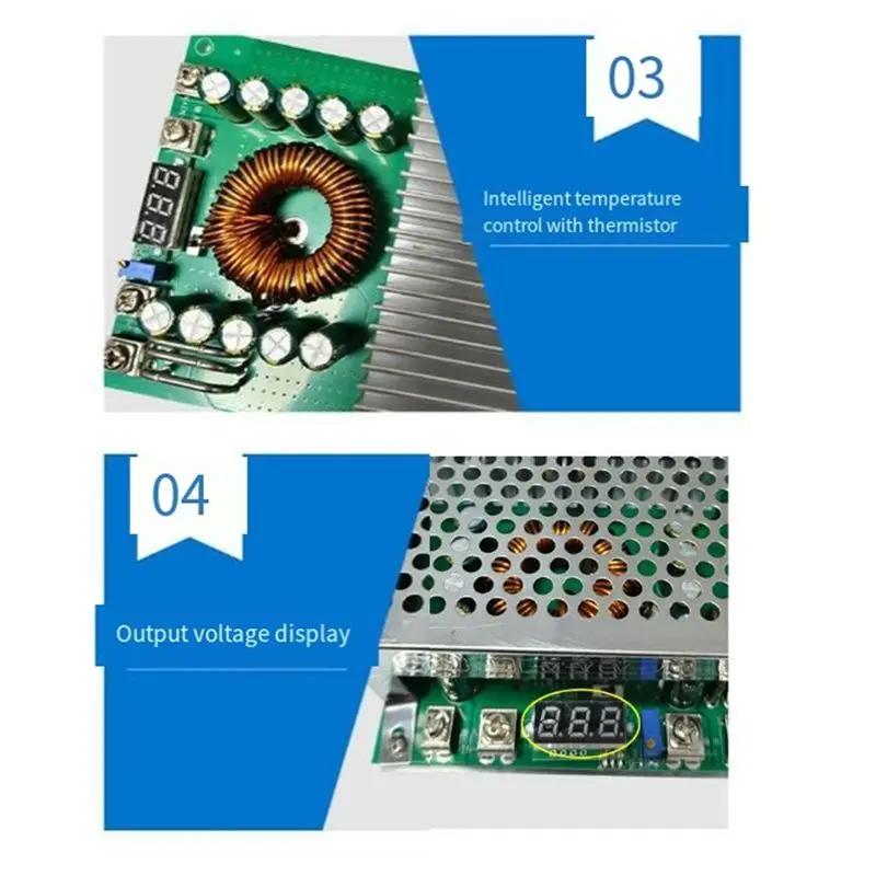 

A89X 1500W 50A Adjustable Buck Converter Power Supply DC-DC 25-90V To 12V 48V 60V High Power Voltage Regulator