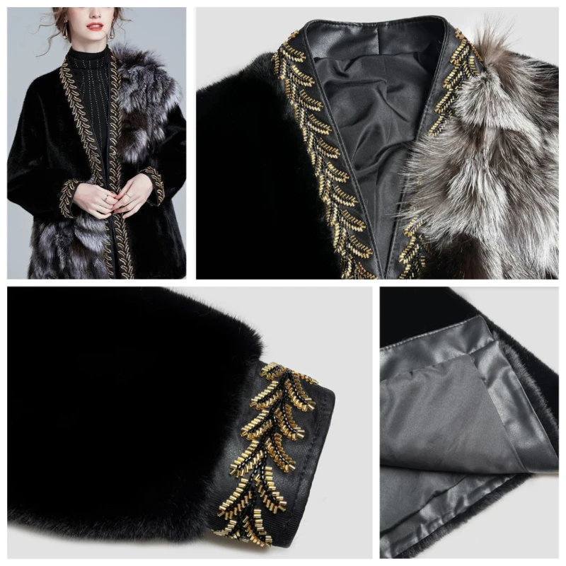 Fox Winter Pelzjacke Das neue Wist-cinching Perlendesign ist hochwertige, elegante, modische und warme, temperamentvolle Pendelmäntel