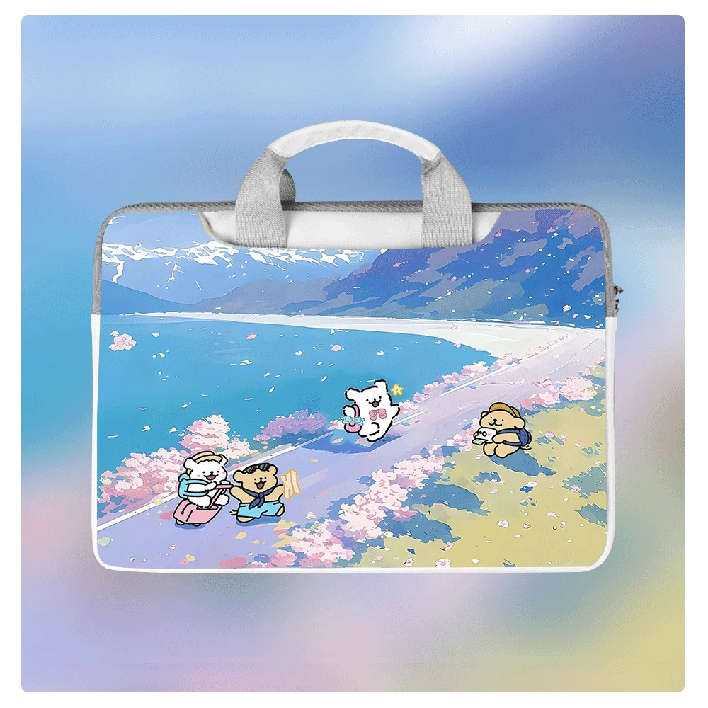 

Waterproof and Shockproof Laptop Shoulder Bag Cartoon Puppy Print 12-16 Inches Suitable for All Brands Tablet Case Student Gift