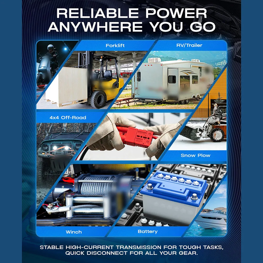 RV Quick Disconnect 120A Connector RV Battery Swaps Vibration-resistant Design Over 10000 Insertions Battery Connector