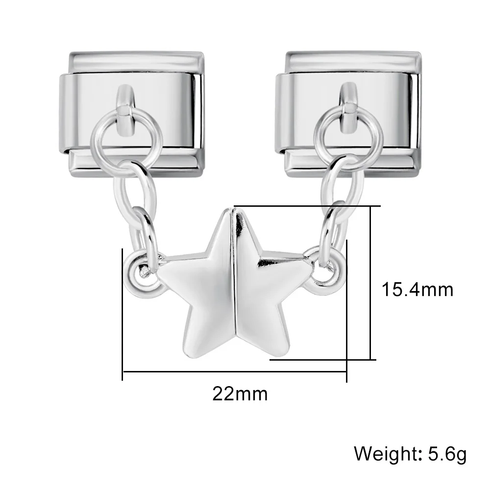 Design Magnetische Anziehung Abnehmbarer Stern Italienischer Charm Link Fit 9mm Edelstahl Armband Mode DIY Herstellung Perlen Schmuck – Detail 1