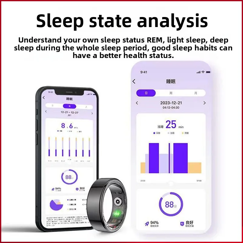 Heißverkaufter Multifunktions-Smart-Ring, Foto-Bürstenvideo, Herzfrequenz, Blutsauerstoff, tragbar, Schlaferkennung, Gesundheits-Bluetooth