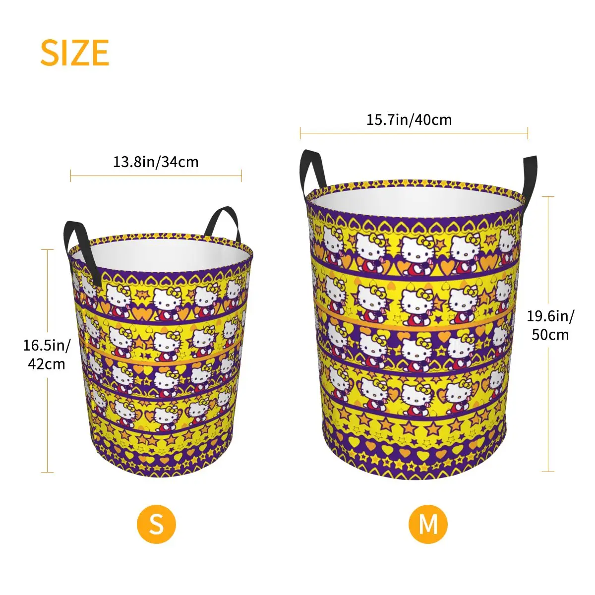 Custom Kitties Kitten Laundry Hamper Large Storage Basket Cat Cartoon Girls Boys Toy Organizer view 6
