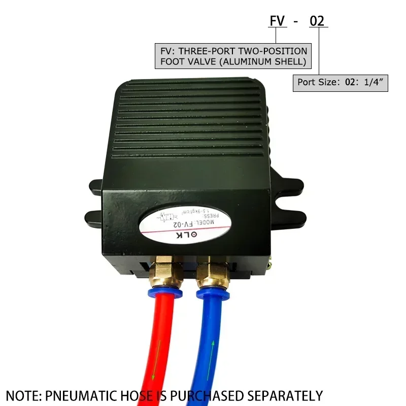 

FV-02 Aluminum Alloy 1/4"BSP Threaded Air Pneumatic Pedal Valve Foot Switch 2 Way 2 Position