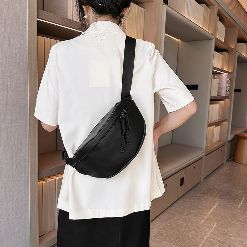 Fashion Simple Chest Pack 2024 New PU Belt Bag Brand Design Women Fanny Pack Casual Travel Shoulder Crossbody Bag Lady Waist Ba — zdjęcie 6