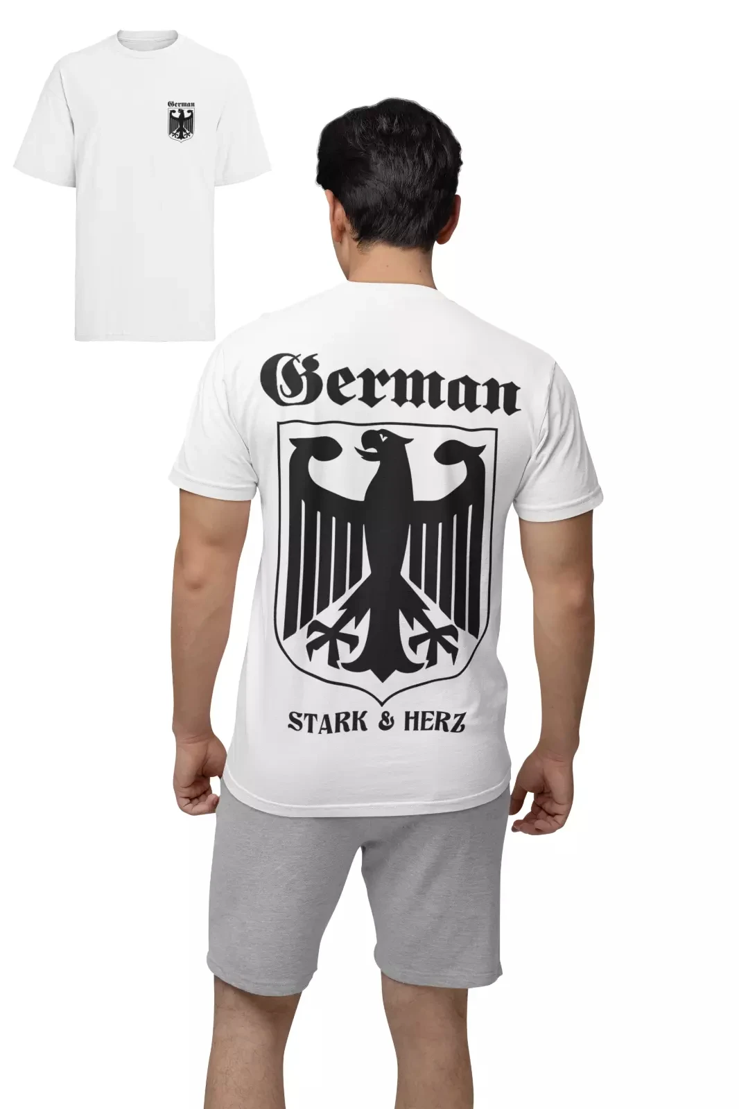 Germany Stark Herz DE Bundesadler Deutschland Afd Men's T-shirt Cotton Summer New Men's and Women's T-shirt