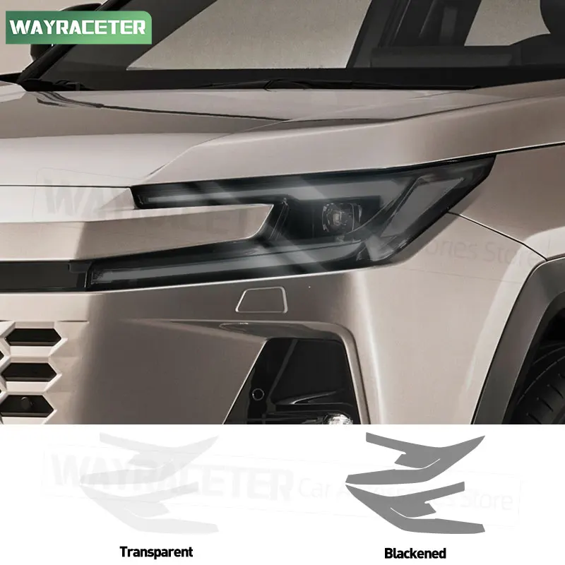2 Pcs/Set Car Headlight Tint Smoked Black Protective Film Transparent TPU Sticker For Toyota RAV4 2026 2025 Accessories