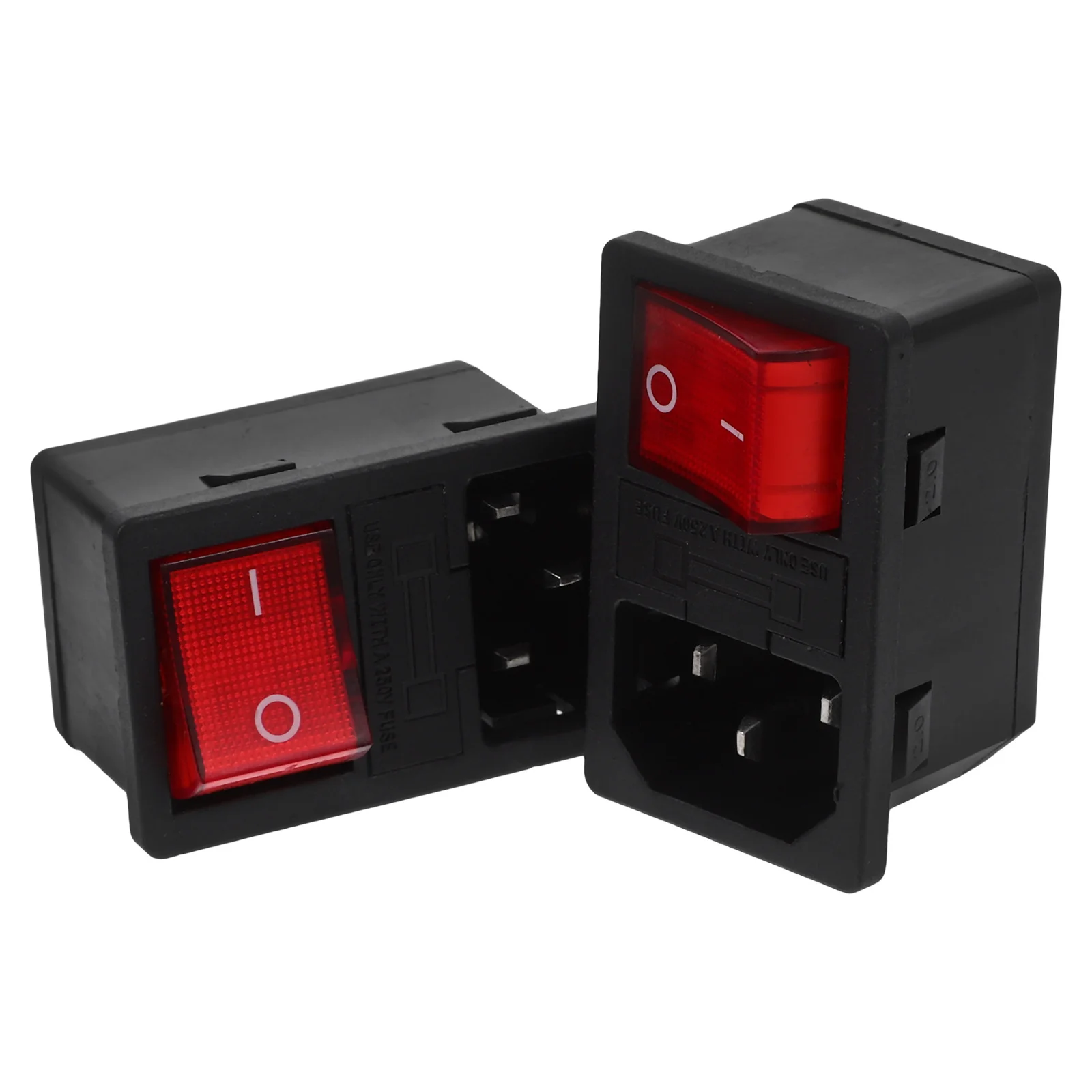 

2Pcs Power Socket Lighted Switch Fuse Integrated Design Space-Saving User-Friendly Electrical Outlet Switch Socket Replacement