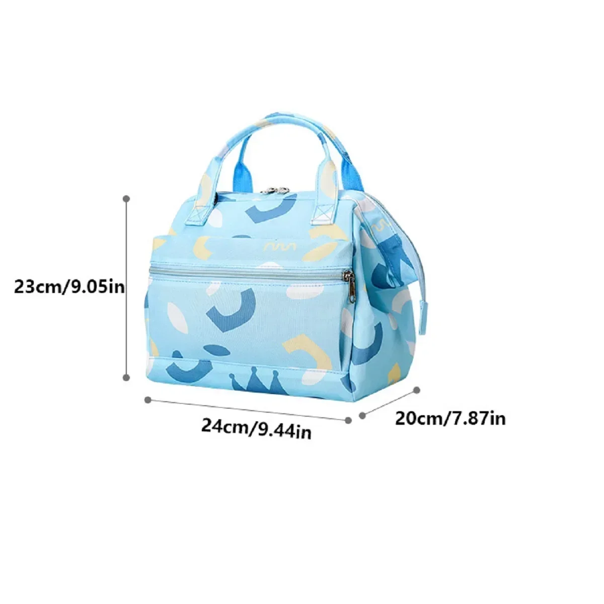 Portable lunch bag, food insulated box, aluminum foil material, adjustable shoulder strap and handheld