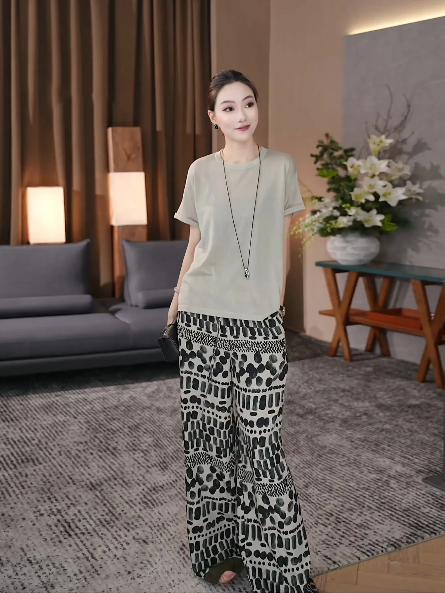 

Zozo Home Premium Cotton Blend T-irt Gold Tead Weave Loose Fit Color round Ne ort Sve Women's Summer Top