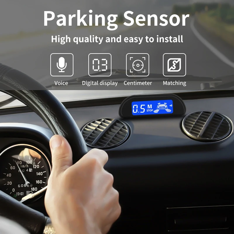 Hippcron Auto-Einparksensoren Parkkit Display 22mm 4 Sensoren Hintergrundbeleuchtung Rückfahrradar-Überwachungssystem 8 Farben – Detail 2