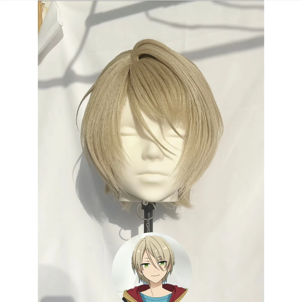 Shiratori Aira Cosplay Wig Short Hair with Simulation Scalp Top Rose Net Heat Resistant Synthetic Fiber Wig Halloween Party Wig