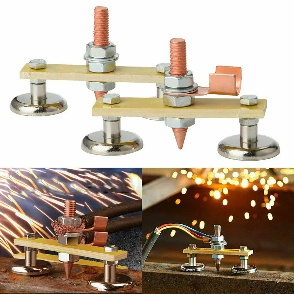 Double Welding Magnet Head Ground Clamp Magnetic Support Clamp Holder Fixture Strong Welder Large