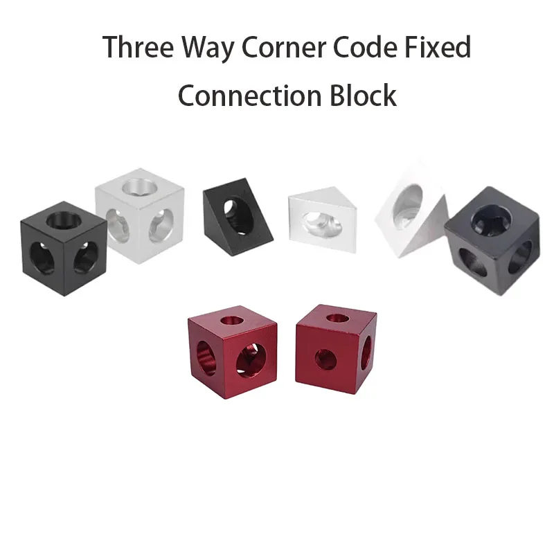 5PCS three-way corner code fixed connection piece size 15-15/20-20 type right angle square aluminum alloy connection block