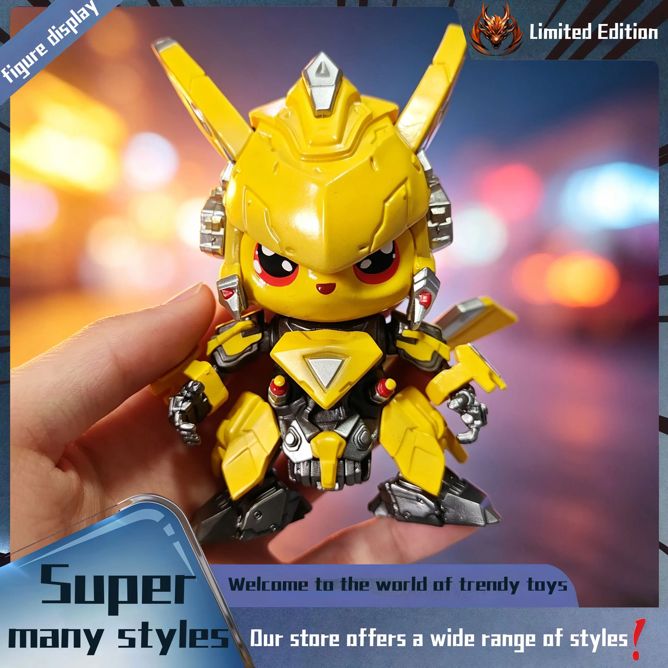 Pikachu Bumblebee Peripheral Figurine Model Table Decoration, Birthday Gift, Trendy Toy Scene Decoration, Car Decoration - view 6