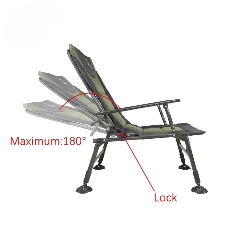 

【2026】Tube Olive Green Grey Army Green Beach Chair Outdoor Carp Fishing Chair Folding Portable Fishing Tackle Leisure Chair