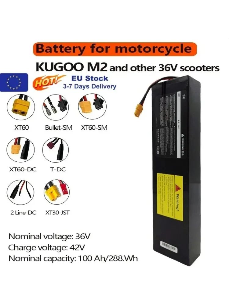36V 10S3P 100000mAh 18650 oplaadbare lithium-ionbatterij 2000W ingebouwd BMS Geschikt voor KUGOO S1, S2, S3 elektrische scooters - afbeelding 2