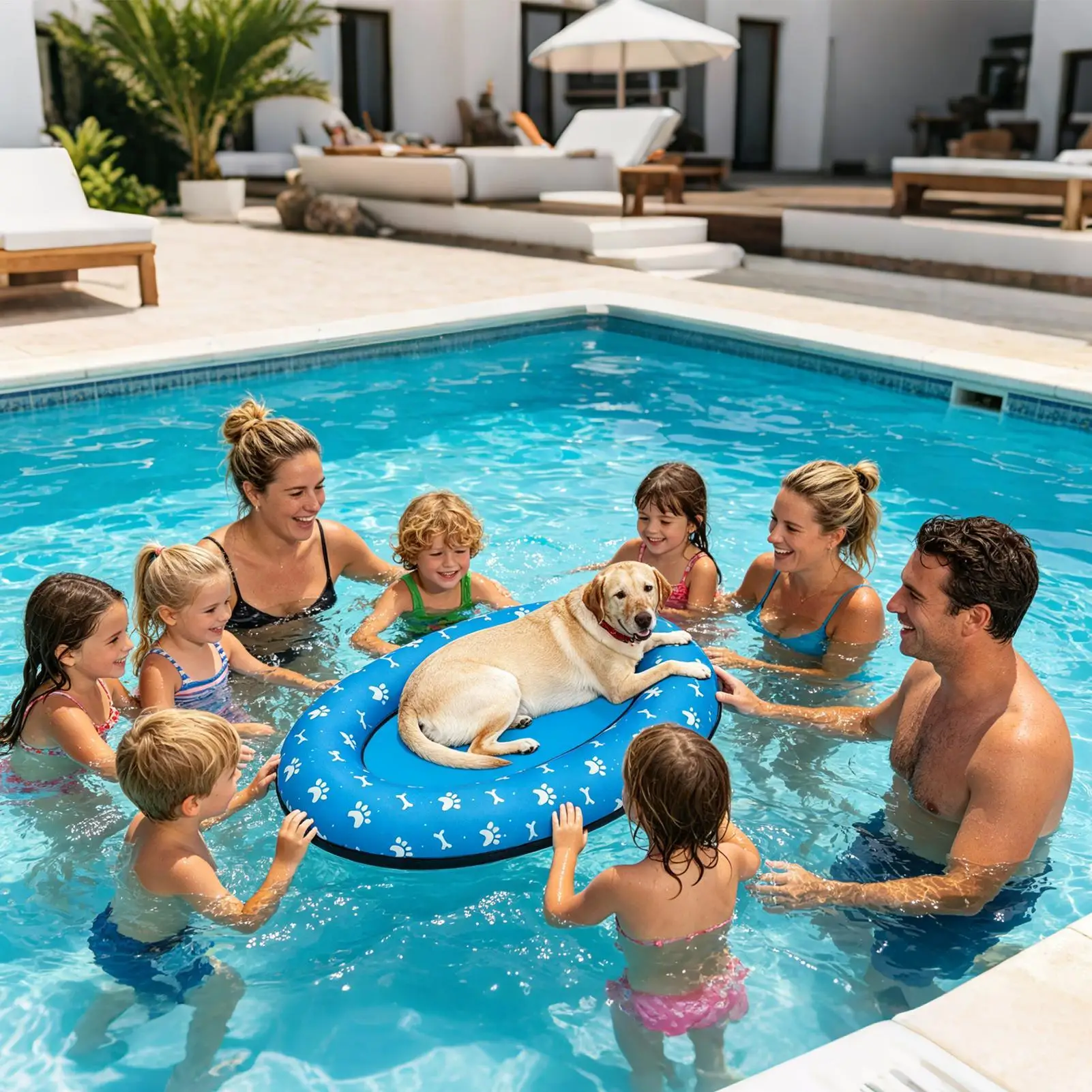 Pool Float For Dogs Inflatable Puppy Bathtub Floating Pet Raft For Pet Parents Animal Lovers Trainers Lake River Beach Vacation