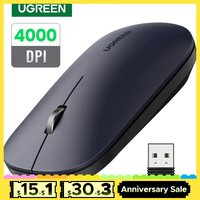 100pcs ONLY ! UGREEN Mouse 4000 DPI Wireless Mice 40db Silent Click Computer Laptop PC 2.4G Wireless Mouse