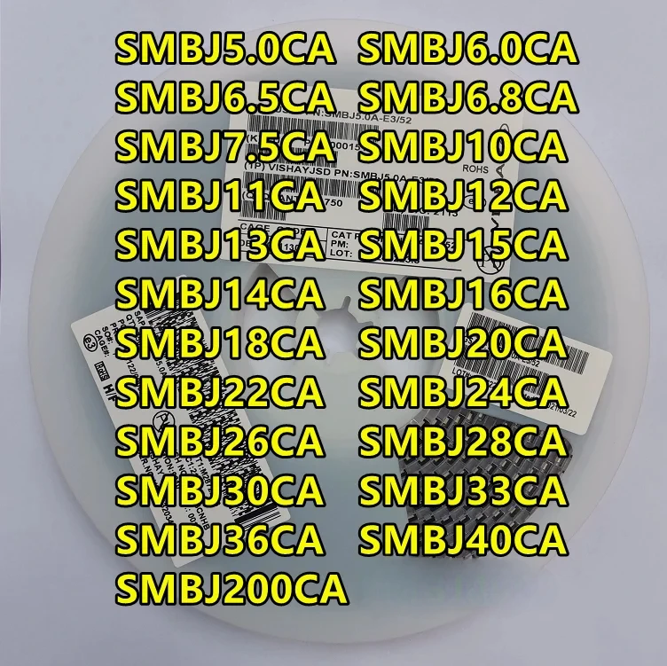 750Pcs SMBJ 5CA 6CA 6.5CA 7.5CA 6.8CA 10CA 11CA 12 13 14 15 16 18 20 22 24 26 28 30 33 36 40 200 CA