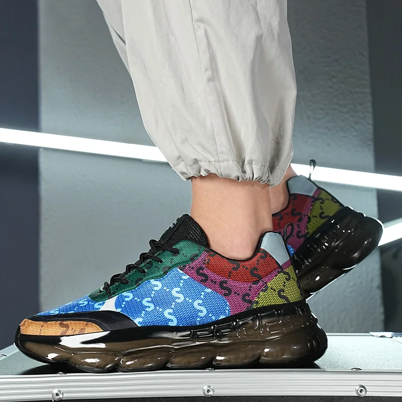 Modne męskie buty do biegania oddychające adidasy do biegania mężczyźni poduszka sportowe buty sportowe na platformie trampki męskie buty sportowe