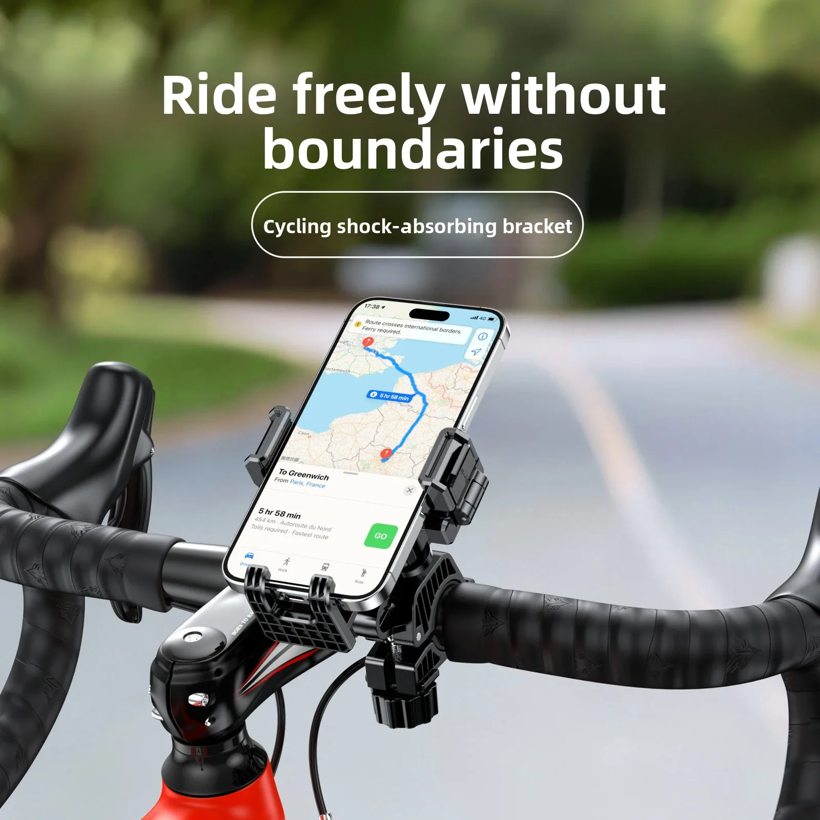 

2025 New Mountain Bike Four Groups Shock-Absorbing Off-Road Mobile Phone Holder Electric Vehicle Motorcycle Navigation Rack