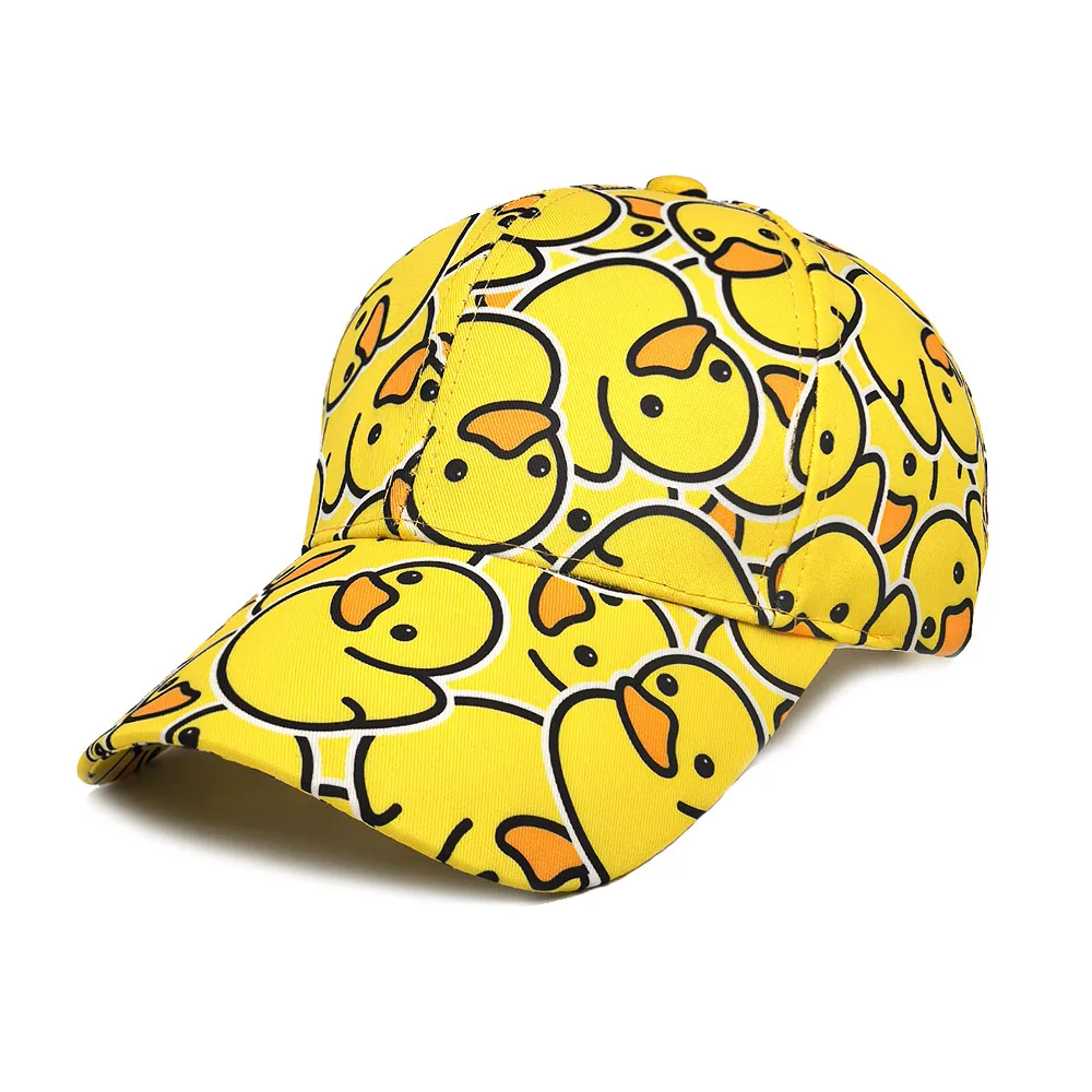 Cartoon Duck Pattern Baseball Caps Summer Sunscreen Sun Gorras Women Men Outdoor Sports Travel Fashion Decorate Adjustable Hat