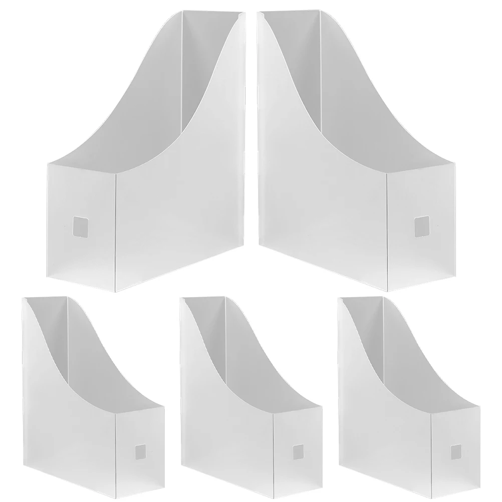 

5pcs File Rack Storage Box Document Tray Office Desk Organizer Curve Design Transparent Plastic File Folder Storage Box