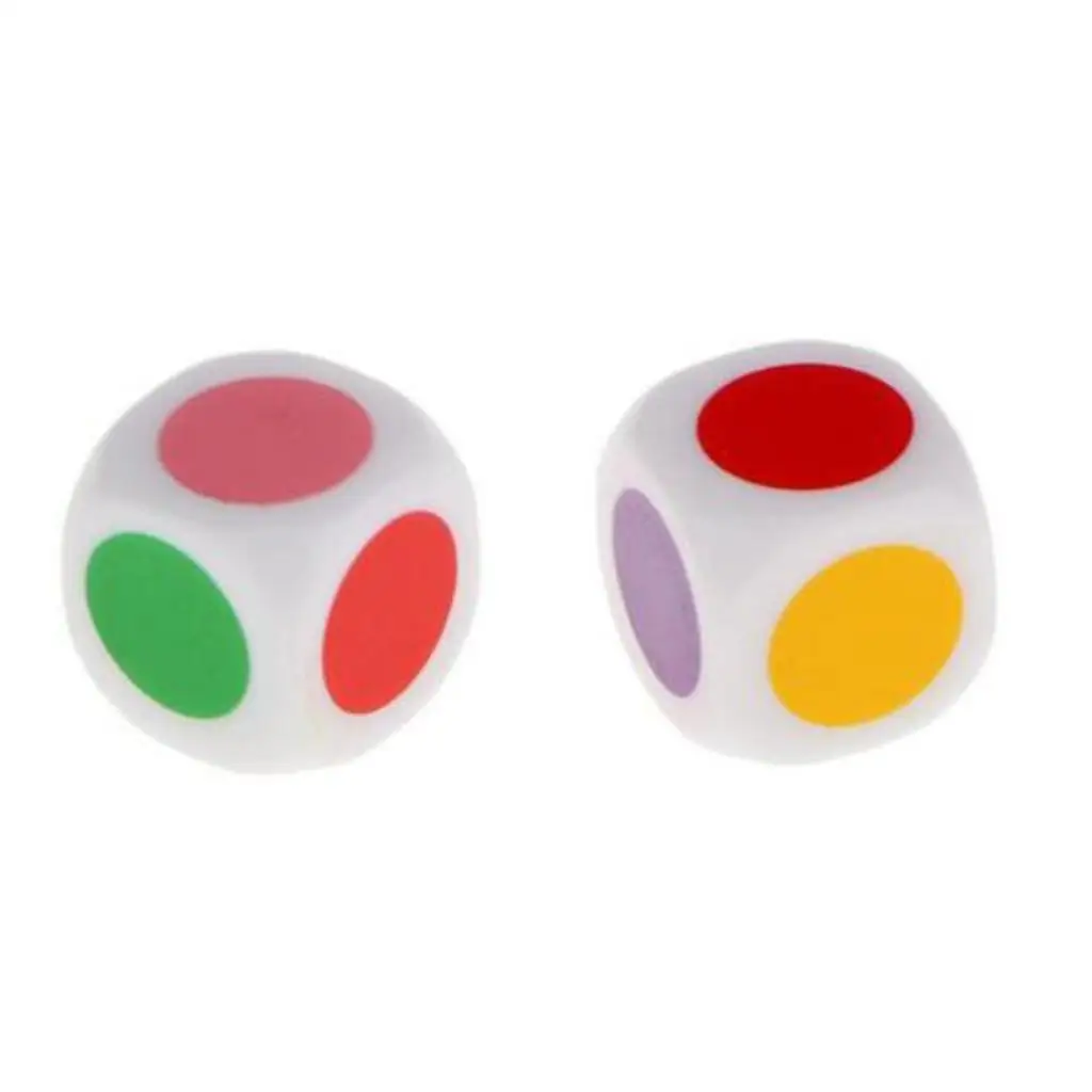 

16mm Multicolor Blank Six Sided Acrylic Dice Set for Math Games Role Playing and Student Activities