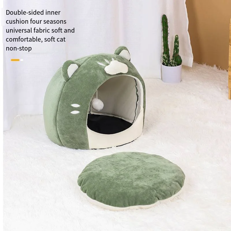 40x40cm Soft Semi-enclosed Indoor Cats Cave Warm Kennel for Small Dogs Cats Deep Sleep Pets Accessories Cat House  Cat Bed