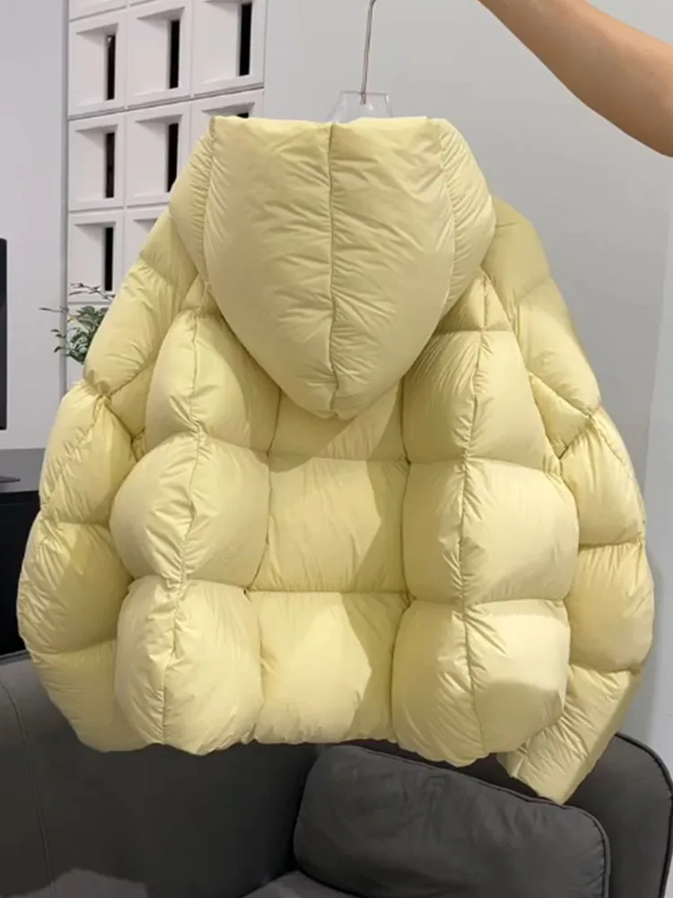 

Женская пуховая куртка Puff Yellow 2025: Новинка зимы, повседневная, свободного кроя, теплая, для отдыха