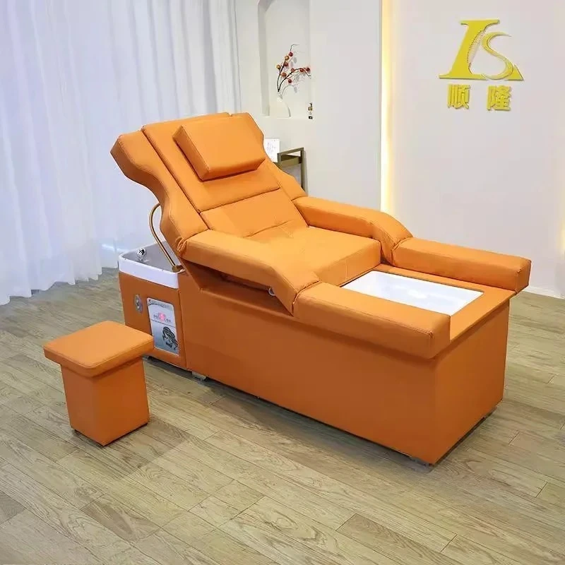 & Beauty Institute High-end Head Spa Equipment Shampoo Chair Hair Salon Professional Shampoo Chair Basin Modern Salon Furniture