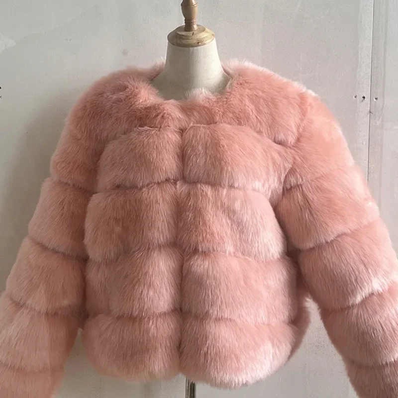 Faux Fur Coat Women Winter Coats Top Fashion Furry Jackets  Elegant Thick Warm Outer Parkas Clothes Fake Fur Woman Jacket