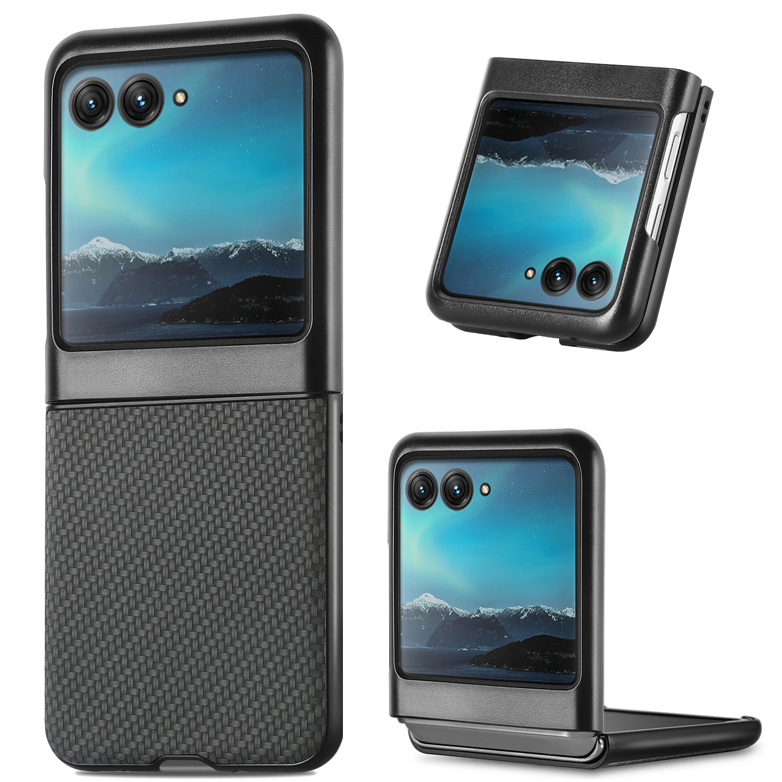 

Ultra-thin Aramid Fiber Cover for Motorola Razr 40 Ultra Case Carbon Fiber Case for Moto Razr Plus 4 2023 Shockproof Phone Cases