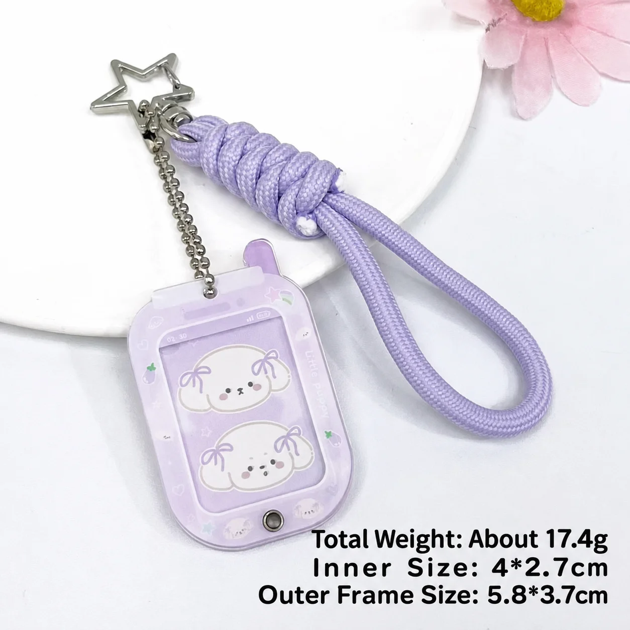 Cute Acrylic Sliding 1-Inch Kpop Idol Photo Frame Keychain Double Sided Transparent Charm for Bag Phone Key Decoration