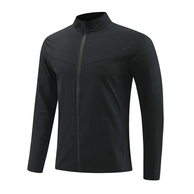 Mens Gym Fitness Long Sleeve Outdoor Workout Tops Training Running Zipped Jacket Golf Sweatshirt Outdoor Cycling Sportswear