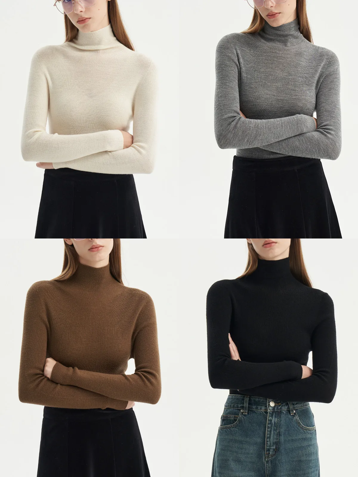 

Slow Strs Sl One-Piece High Ne Woolen Knitted Sweater Warm Base Layer irt Inner Wear Fall Faion Ladies