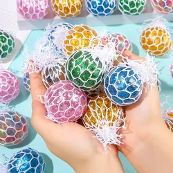 3PC Creative New Decompression And Ventilation Grape Ball Toys Tricolor Colorful Beads Grape Ball Pinch Le Children's Toys