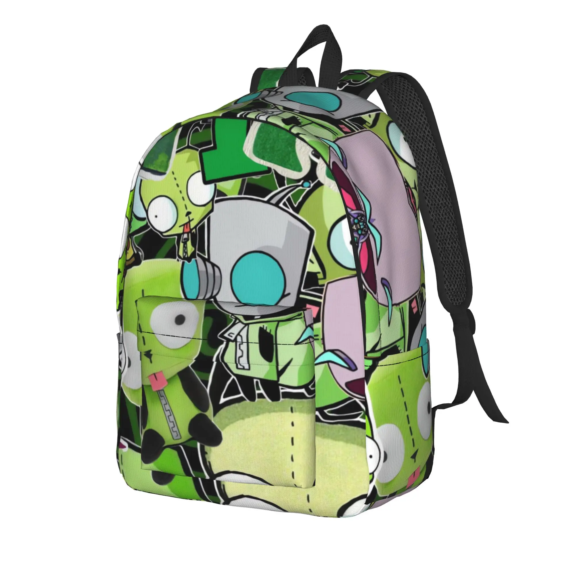 Invader Zim Gir Dib Robot Backpack American Animated Male Polyester Outdoor Backpacks Durable Cute School Bags Rucksack