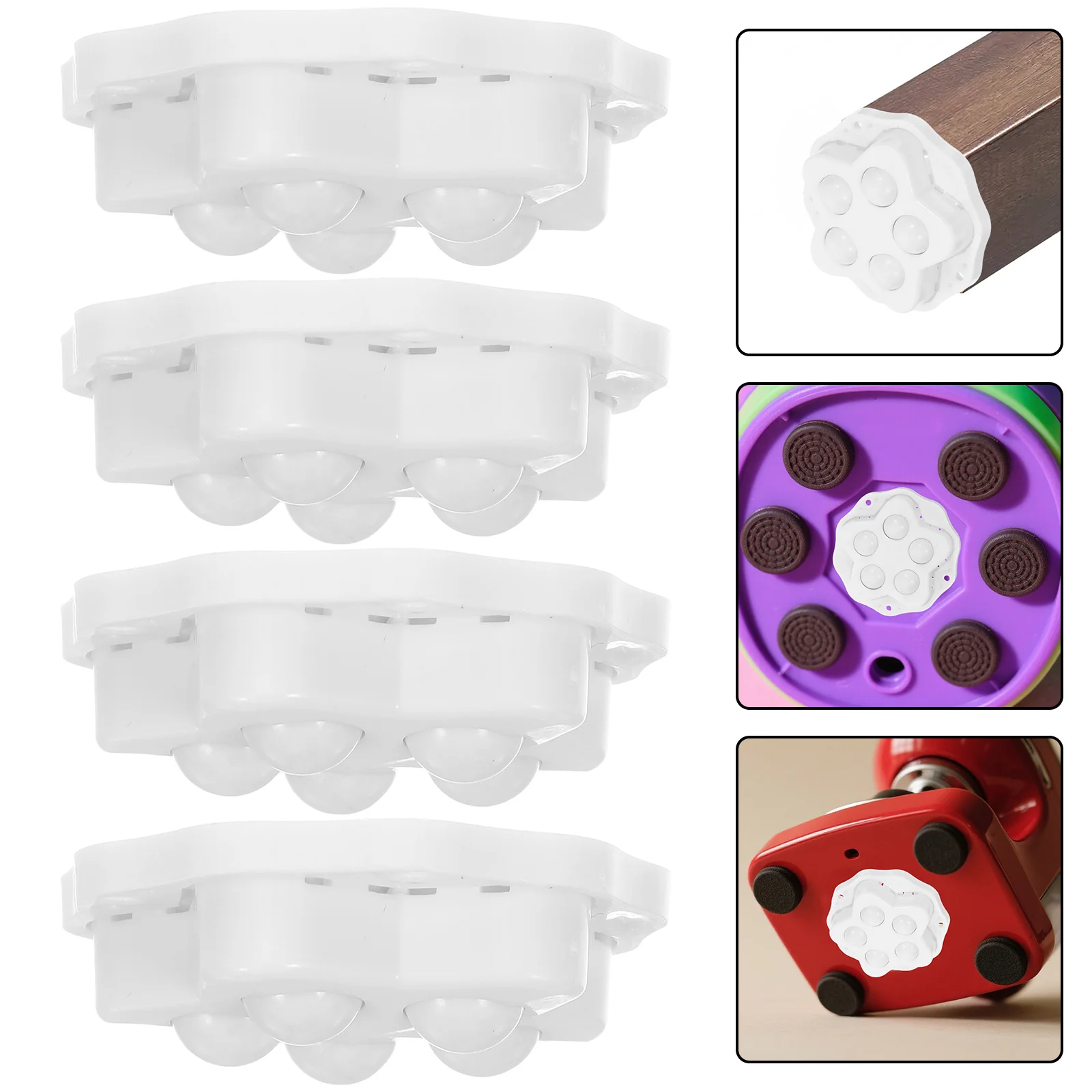 

4Pcs Adhesive Furniture Casters No-Drill Universal Caster Wheels 360-Degree Swivel Mini Wheels for Storage Boxes Cabinets DIY